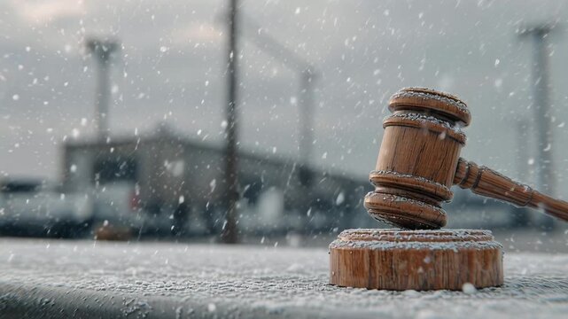 Wooden judge gavel on a desk symbolizing law and justice.