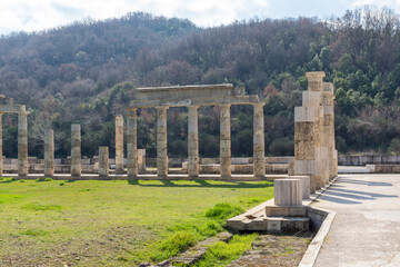 Obraz premium Palace at the Archaeological Site of Aigai, Vergina, Greece