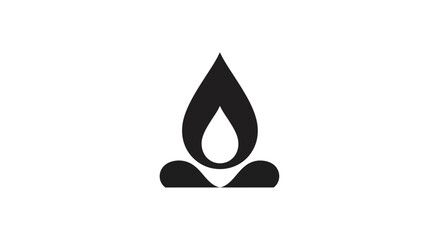 Fototapeta premium Abstract black and white flame symbol