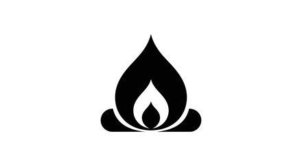 Abstract flame symbol on white background