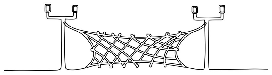 One line drawing of american football goal posts with net between uprights © Wieslaw