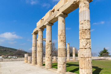 Obraz premium Palace at the Archaeological Site of Aigai, Vergina, Greece