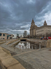 Fototapeta premium Royal Liver building, at the Waterfront at Liverpool.