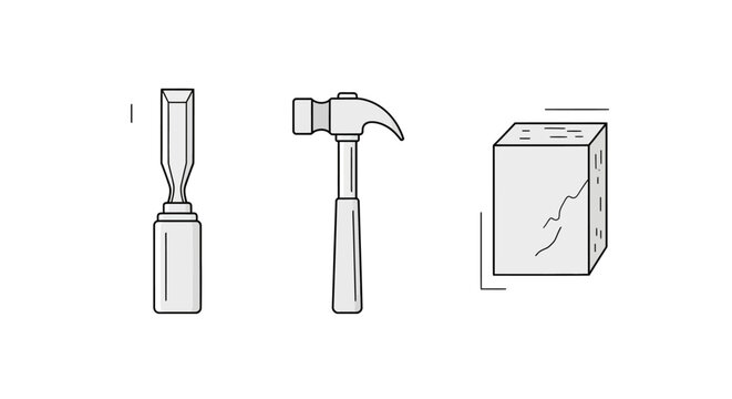 Chisel Hammer Brick Tools.
