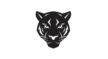 Black panther head silhouette on white © Jean