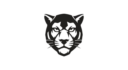 Obraz premium Black panther head silhouette on white