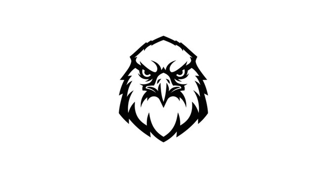 Eagle head silhouette on white background