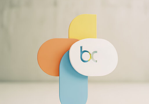 Abstract Logo Design with Colorful Overlapping Circles and bx Monogram.