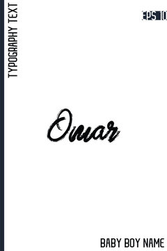 Omar     -Male Names Vector Creative Brush Typography Text Handwritten Lettering