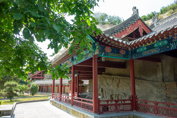 Fototapeta premium Gongyi Henan Buddhist Temple Exterior with Traditional Chinese Architecture