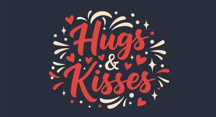 Obraz premium Hugs and kisses decorative vector design