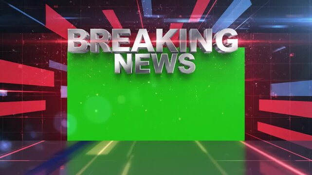 Green Screen breaking news 4k background animation with for footage modern concept backdrop scene 3 distortion, overlay, glitch, static noise, scan lines on black background, animated video loop