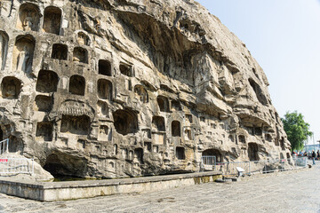 Naklejka premium Longmen Grottoes Buddhist Cave Temples, Luoyang Henan China