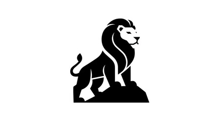 Stylized lion silhouette on rock © Kaskus