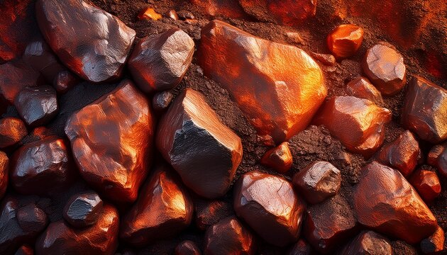 closeup of iron ore texture natural minerals in a mine open pit stone texture mineral extraction for heavy industry the rock s texture