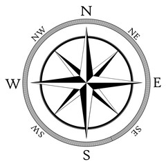Compass rose navigational symbol