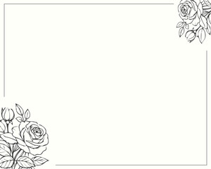 Funeral card, floral background with roses