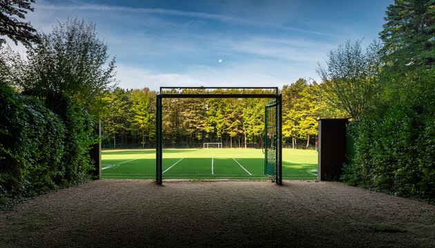 eingang zu einem fussballfeld eines vereins im planterwald treptow berlin
