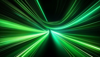 illuminated green light streaks motion blur effect