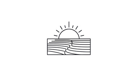 Fototapeta premium Abstract sun over woodgrain graphic