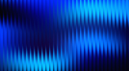 Abstract blue vertical stripes background with glowing light beam and grain