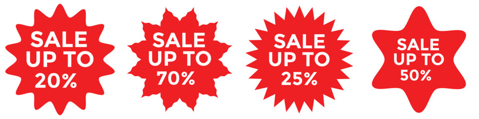 Starburst Sale Price Stickers & Labels Set - Blank Discount Badges & Tags  © MdShoibur