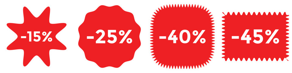 Starburst Sale Price Stickers & Labels Set - Blank Discount Badges & Tags  © MdShoibur