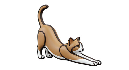 Naklejka premium Cartoon Cat Stretching