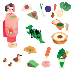 Kyoto Prefecture Tourism Illustration