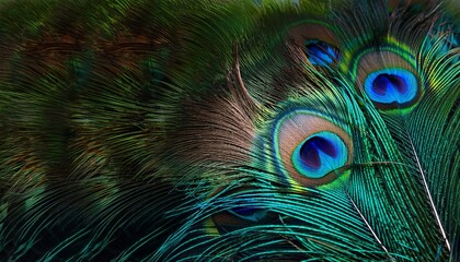 Naklejka premium banner peacock feather background