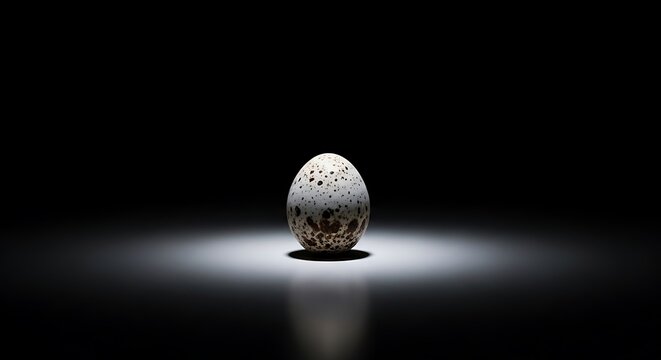 Single shaggy mane mushroom illuminated in dramatic spotlight