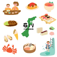 Ishikawa Prefecture Tourism Illustration