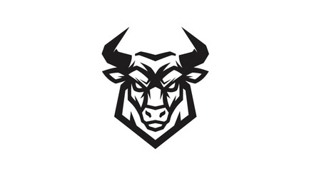 Obraz premium Stylized bull head icon on white