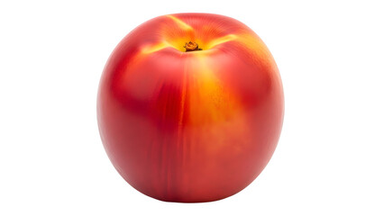 Vibrant Red Nectarine Isolated On White Background