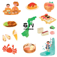 Ishikawa Prefecture Tourism Illustration