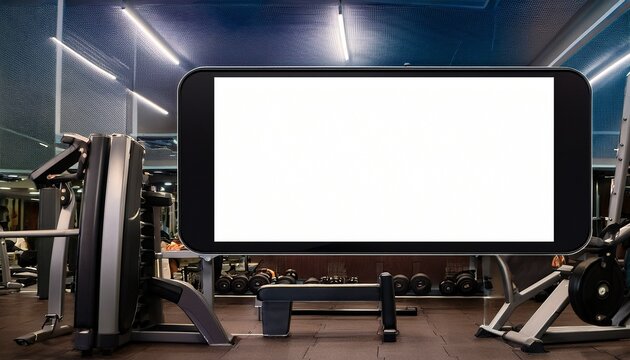 a gym workout screen mockup with a blank display