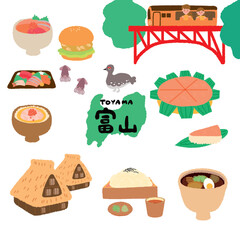 Toyama Prefecture Tourism Illustration