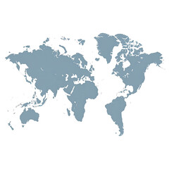 Obraz premium Silhouette of world map with coastlines, black background