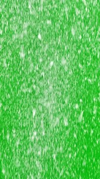 Dense Winter Blizzard with falling snow green screen background distortion, overlay, glitch, static noise, scan lines on black background, 4k animated video loop