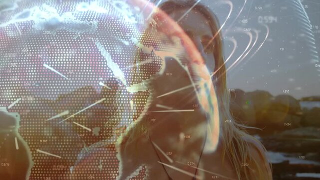 Creator selecting picture and activating privacy UI, animated blur box covering face protecting ID