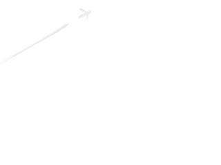 水彩風飛行機と飛行機雲フレーム