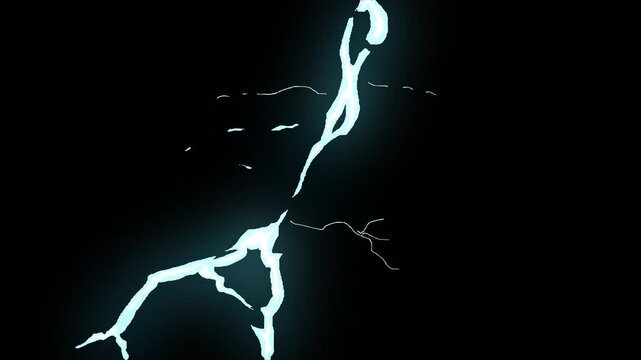Dynamic 2D Electric Lightning Energy Burst Animation