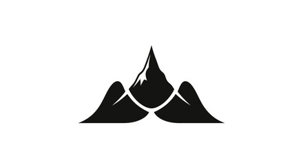 Fototapeta premium Mountain peaks illustration in black and white