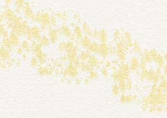 白い水彩紙に広がる金色のグランジ背景素材