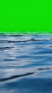 Lake Water Surface Dynamics with the effect of in a on green screen background distortion, overlay, glitch, static noise, scan lines black background, 4k animated video loop