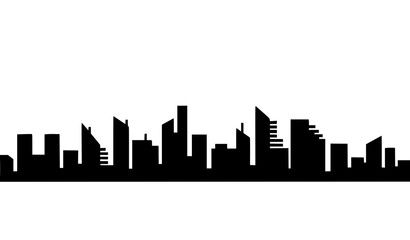 Fototapeta premium Geometric Urban Horizon Silhouette Modern Cityscape Black Vector Design