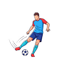 Fototapeta premium Soccer Player Kicking Ball - Dynamic Sport Illustration