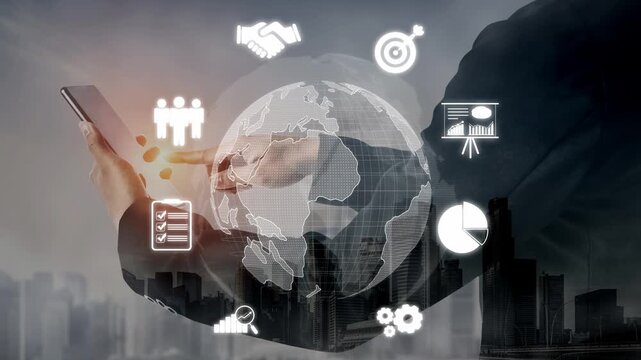 Global marketing and finance strategy, worldwide business expansion, international finance planning, cross-border marketing, and digital marketing tools for global business success. Muxer