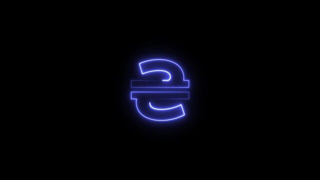 Glowing Blue Euro Symbol Neon Sign Currency Finance Economy blue neon sign glowing currency european currency