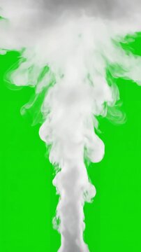 Green Screen rising white smoke on background scene 1 with distortion, overlay, glitch, static noise, scan lines black background, 4k animated video loop